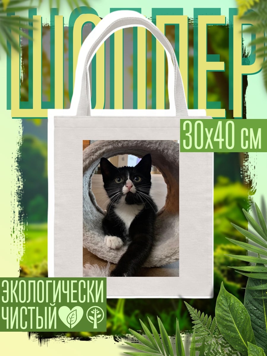 Шоппер Черный кот в круге