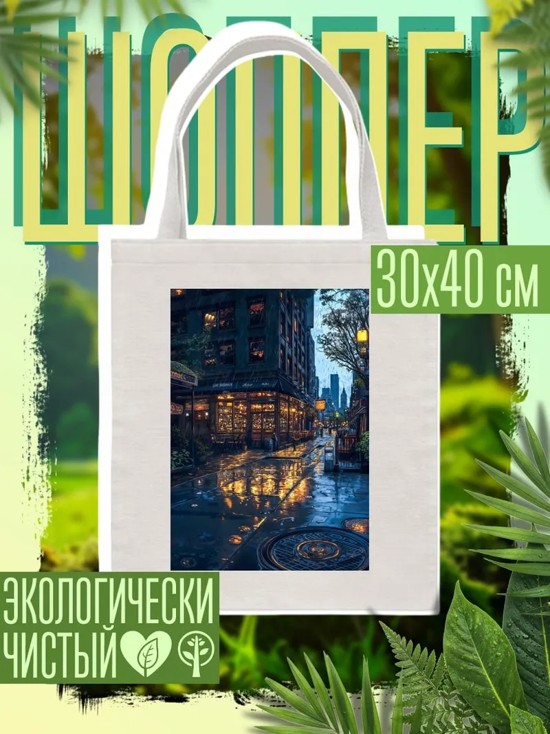 Шоппер Городской дождь вечером