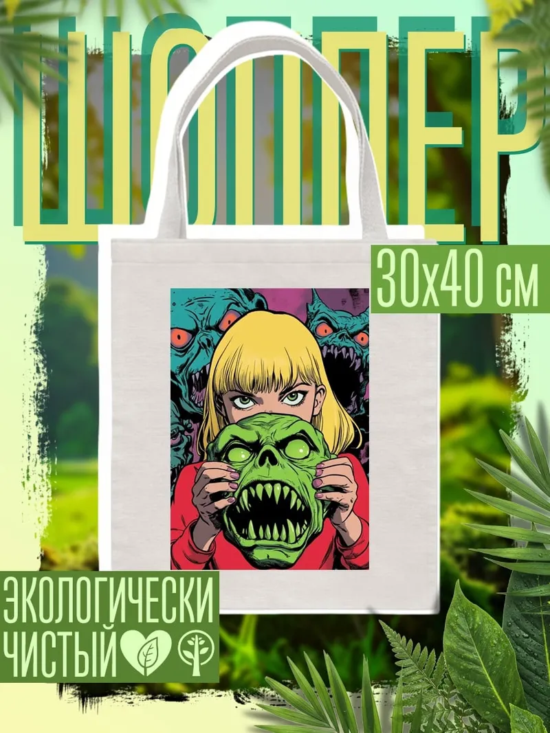 Шоппер Девушка с маской монстра