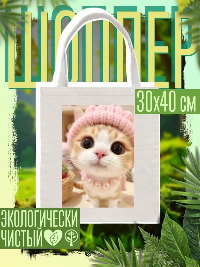 Шоппер Котенок в шапке
