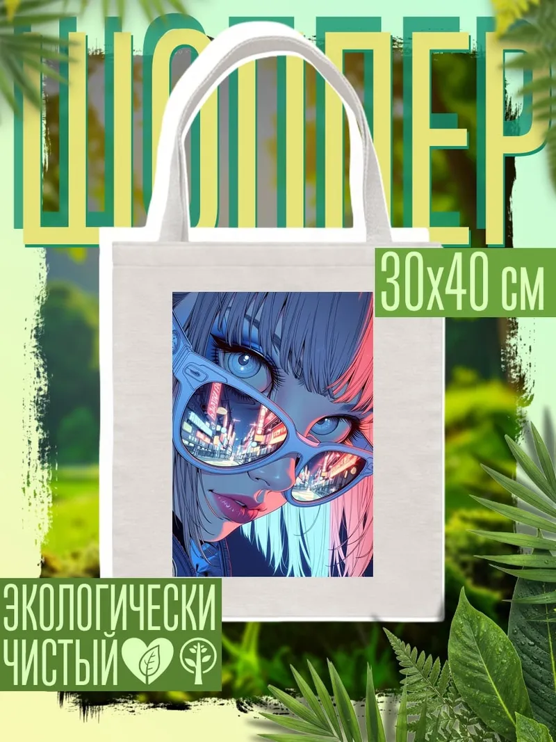 Шоппер Девушка в неоновых очках