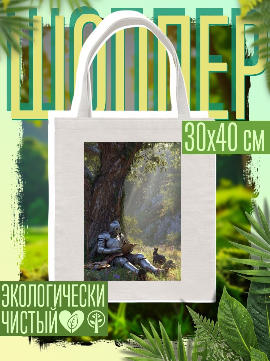 Шоппер Рыцарь читает книгу
