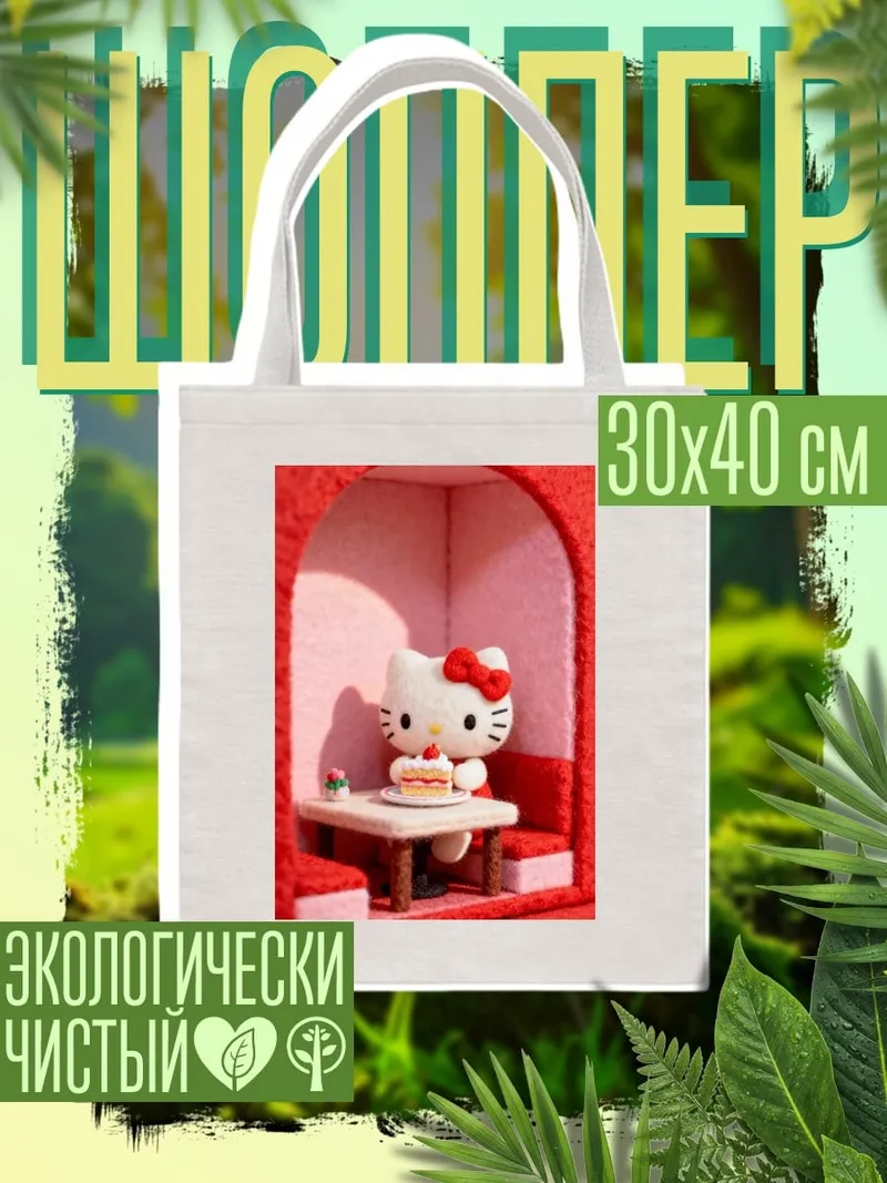 Шоппер Хелло Китти с тортом