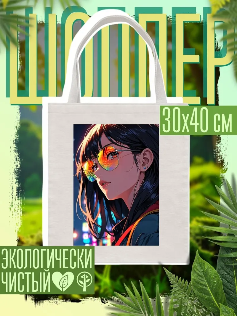 Шоппер девушка в очках
