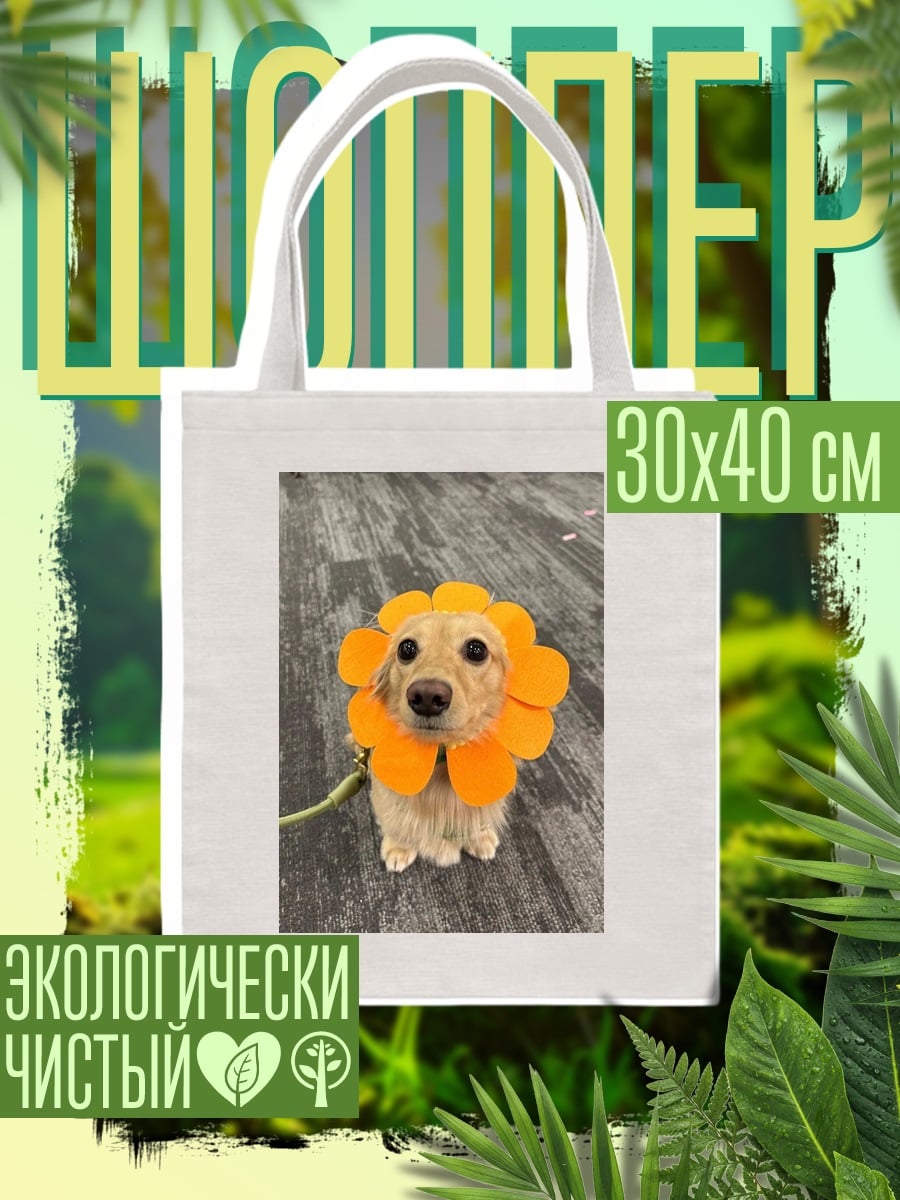 Шоппер Собака в костюме цветка