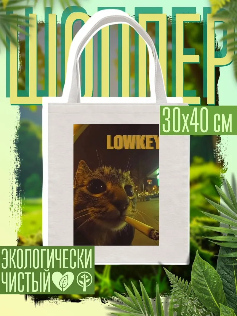 Шоппер Кот курит ночью