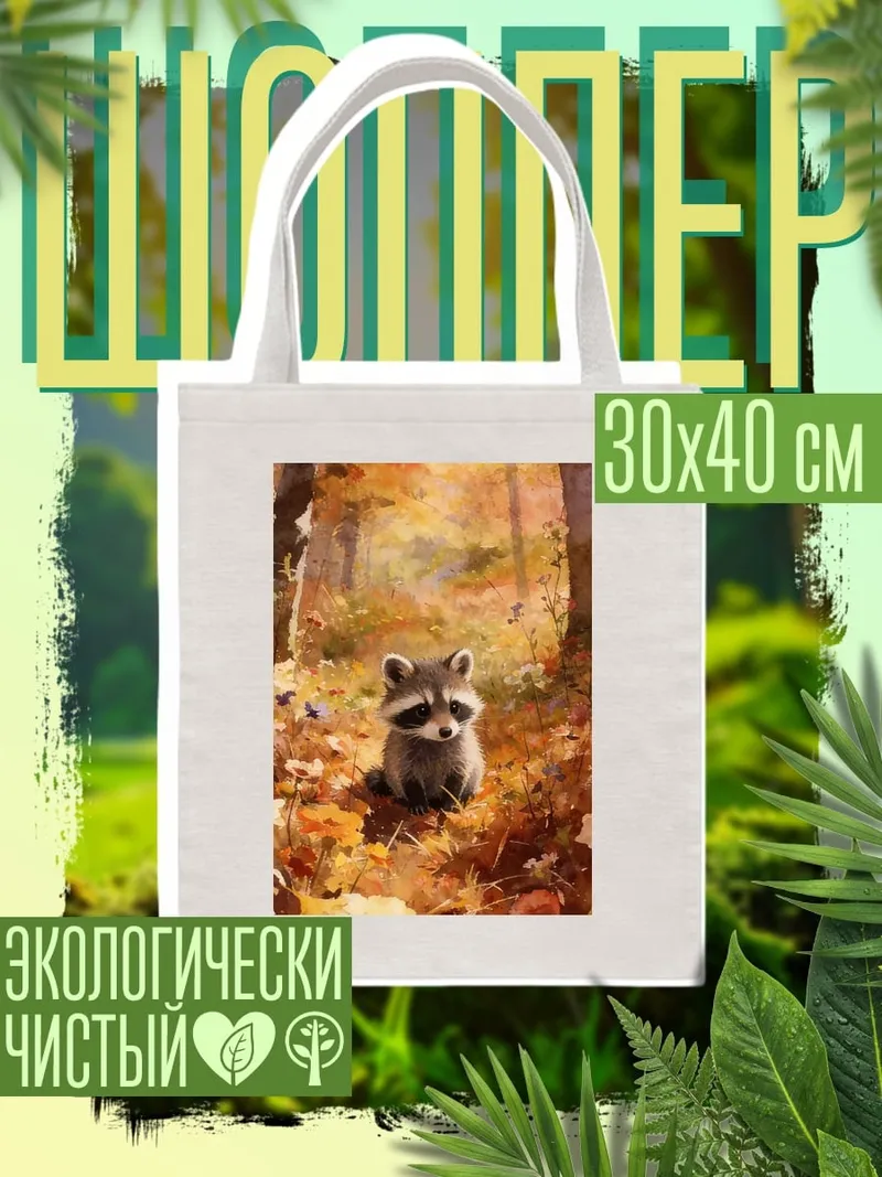 Шоппер Енот в осеннем лесу