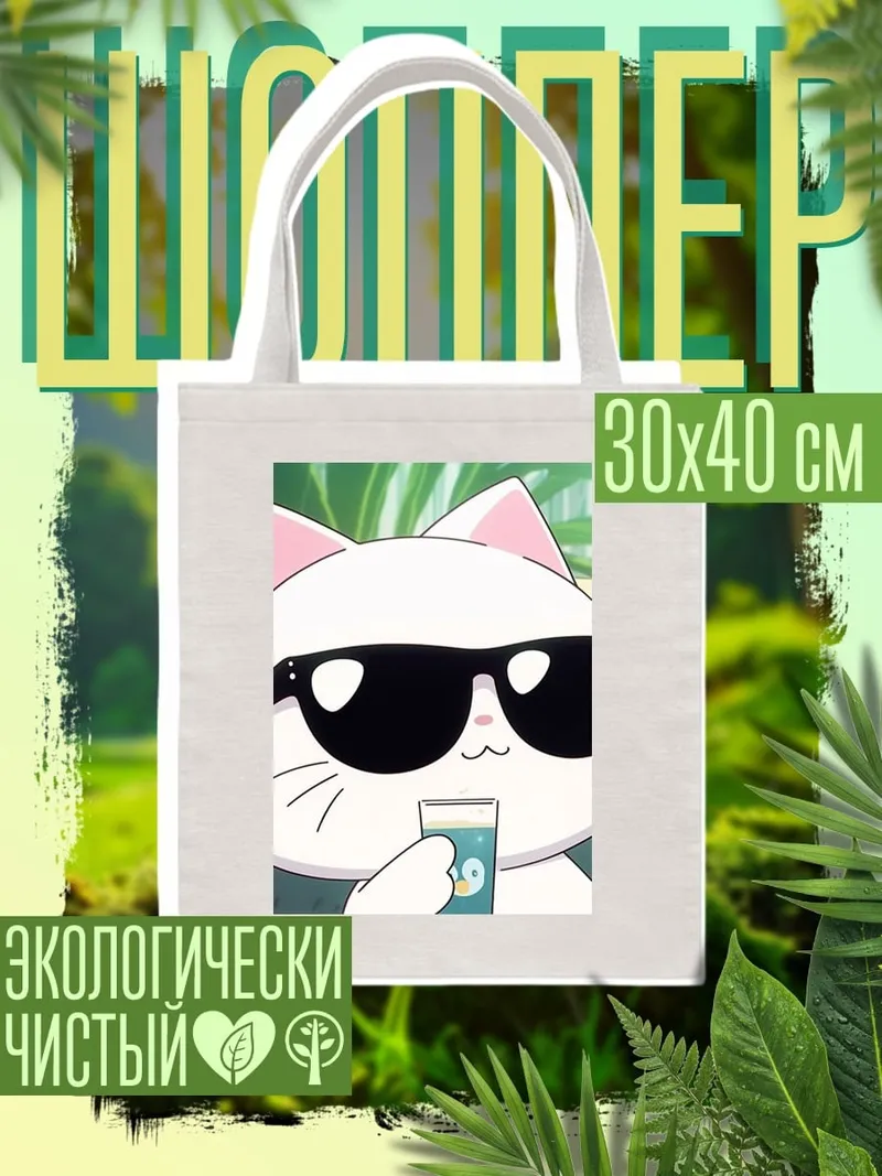 Шоппер Кот в очках