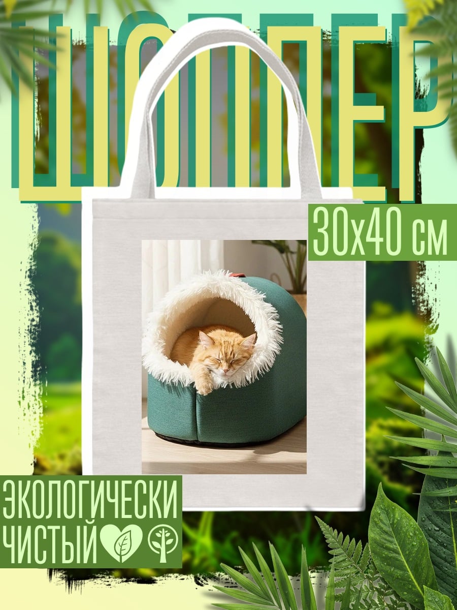 Шоппер Рыжий кот в домике