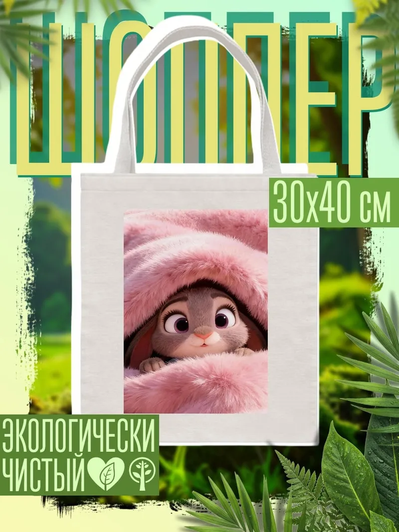 Шоппер Кролик в пледе