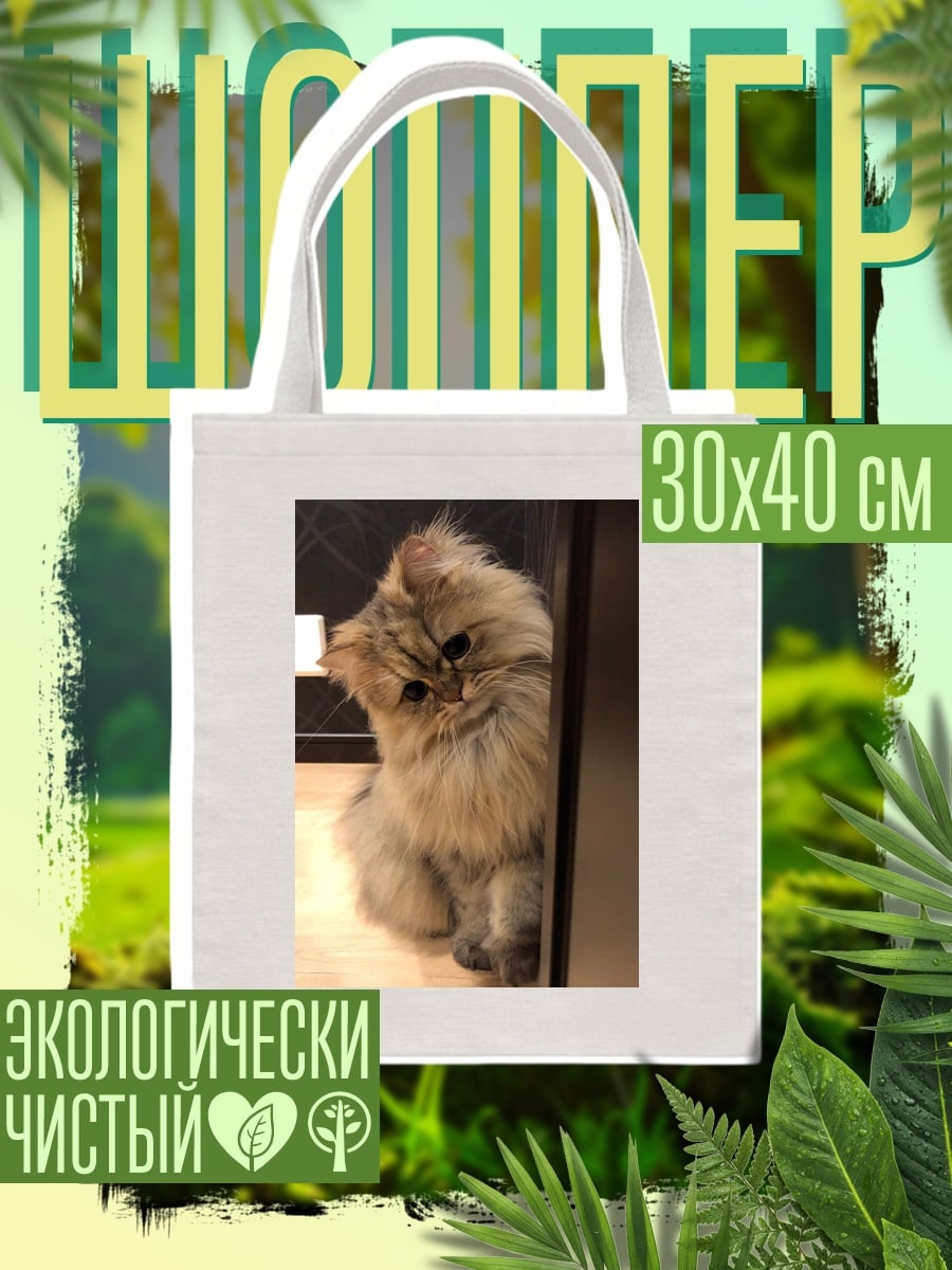 Шоппер Пушистый котенок смотрит