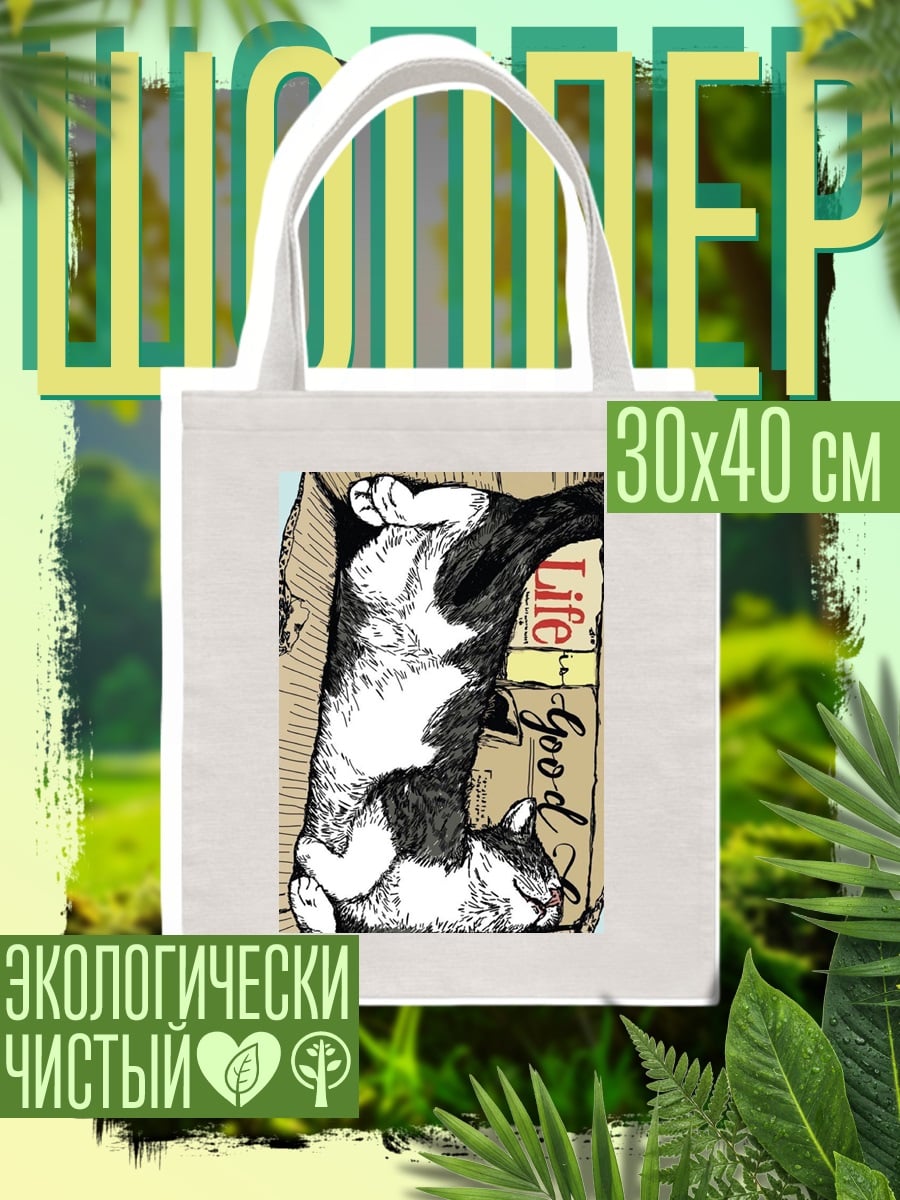 Шоппер кот в коробке