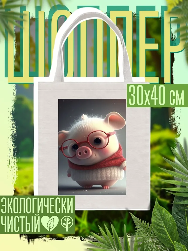 Шоппер Свинка в очках