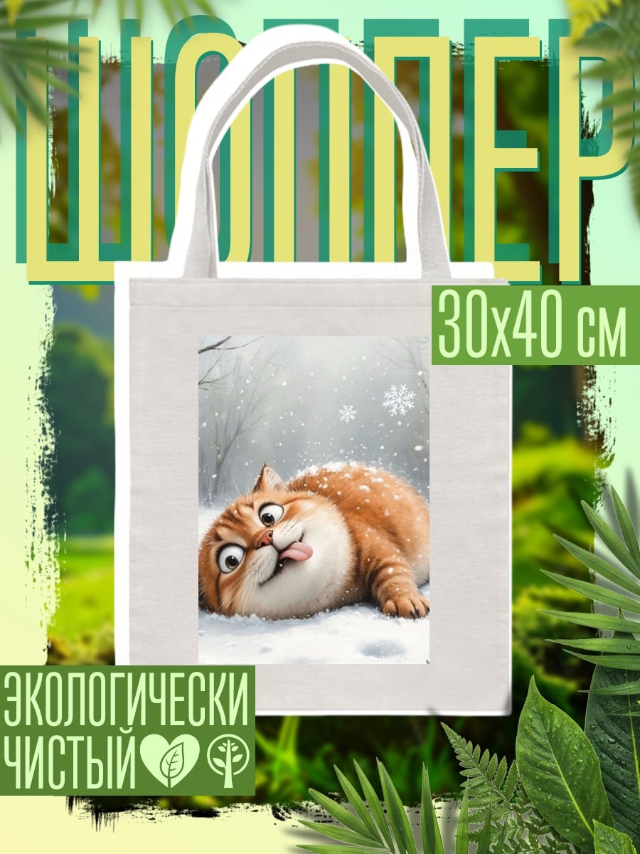 Шоппер Кот в снегу