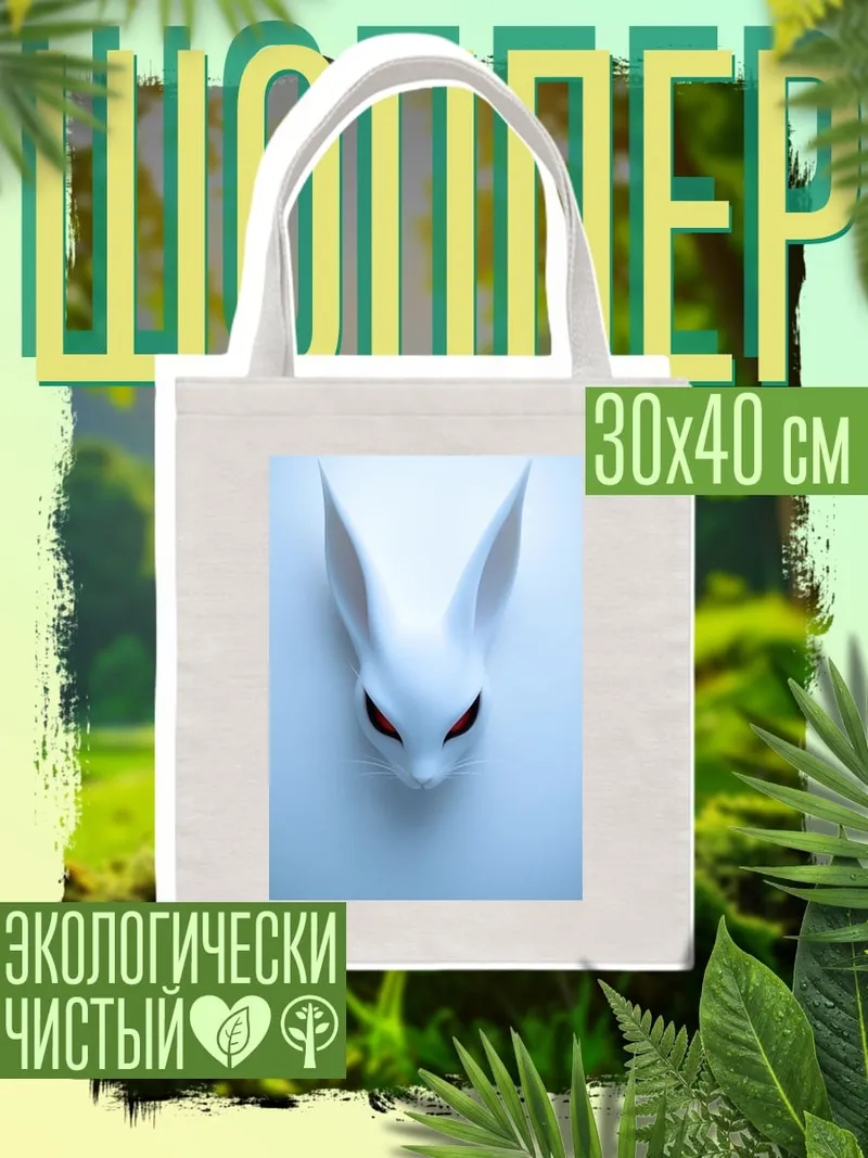 Шоппер Белая маска с глазами