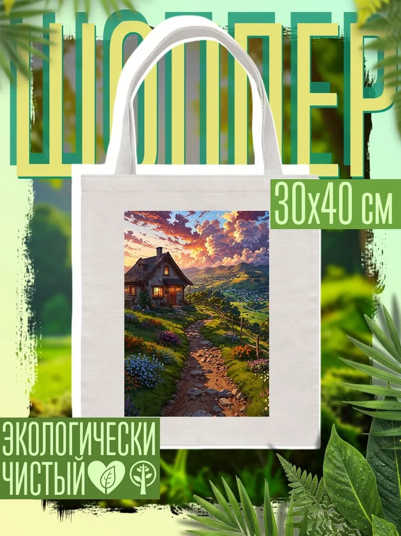 Шоппер Домик на закате
