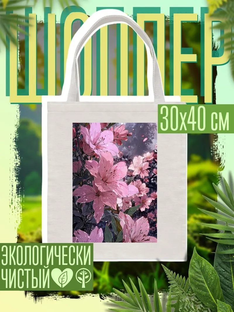 Шоппер Розовые цветы весной