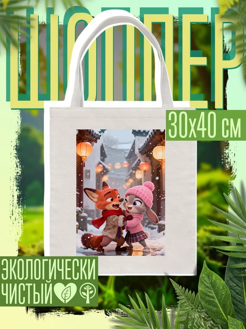 Шоппер Лис и кролик зима