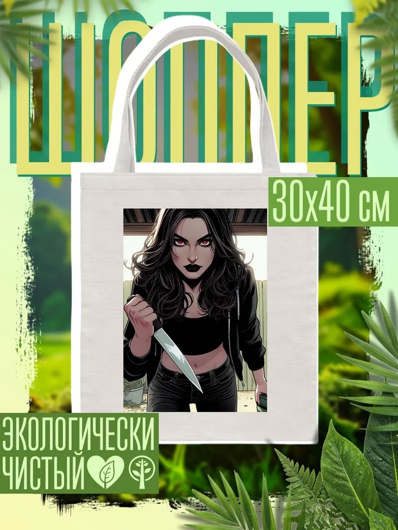 Шоппер Девушка с ножом
