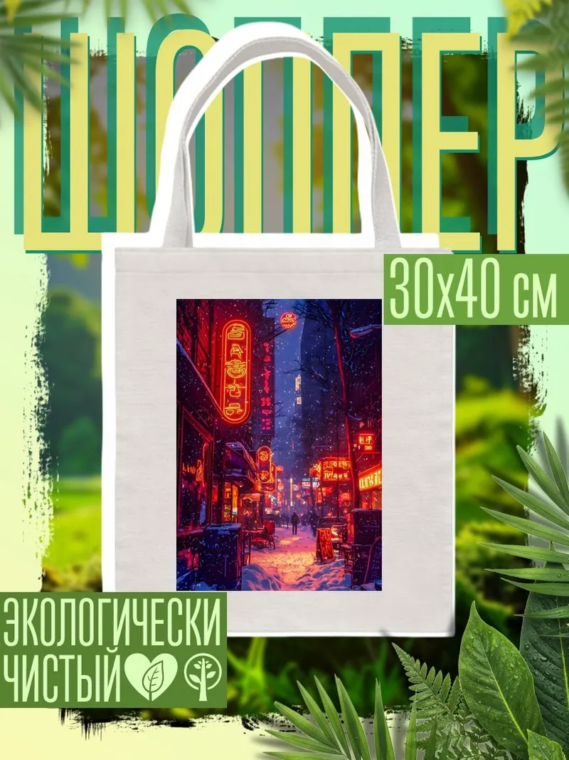 Шоппер Неоновый город зимой