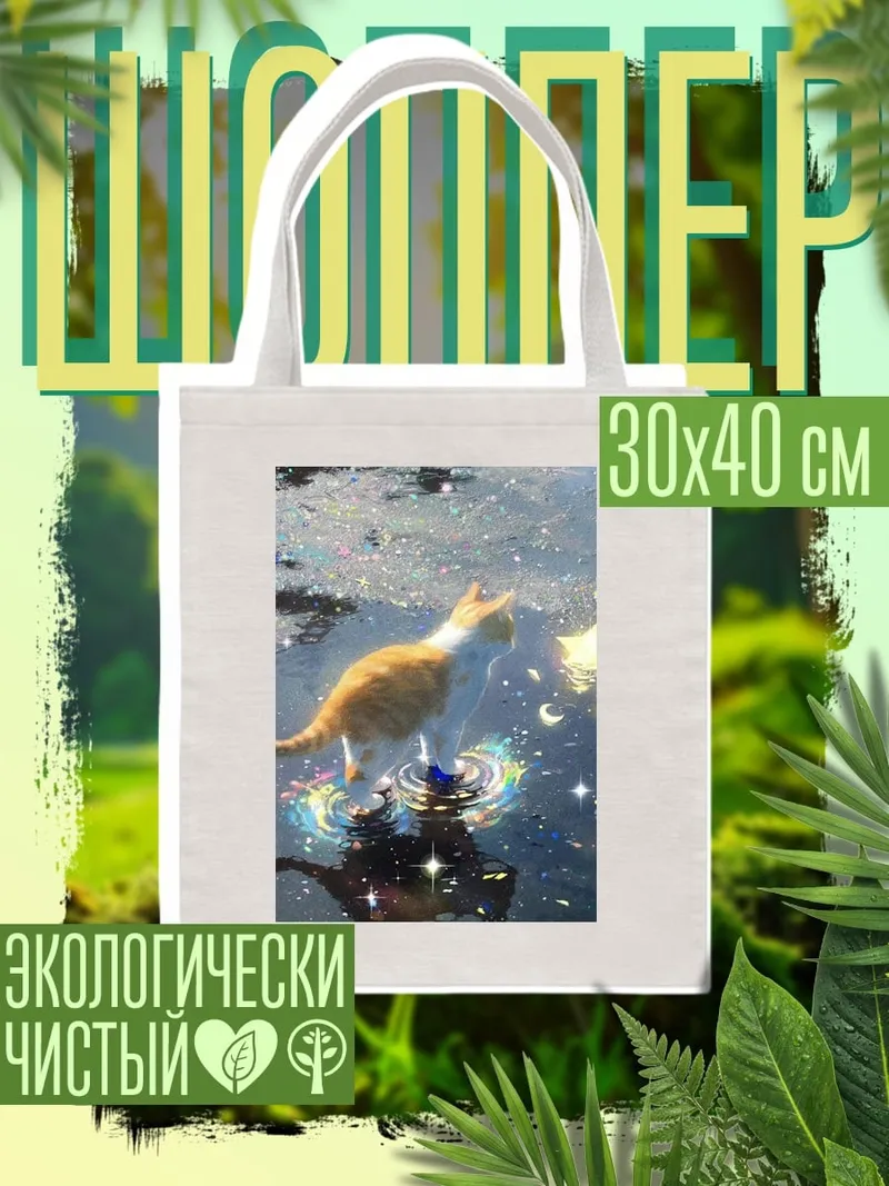 Шоппер Кот в звездной воде