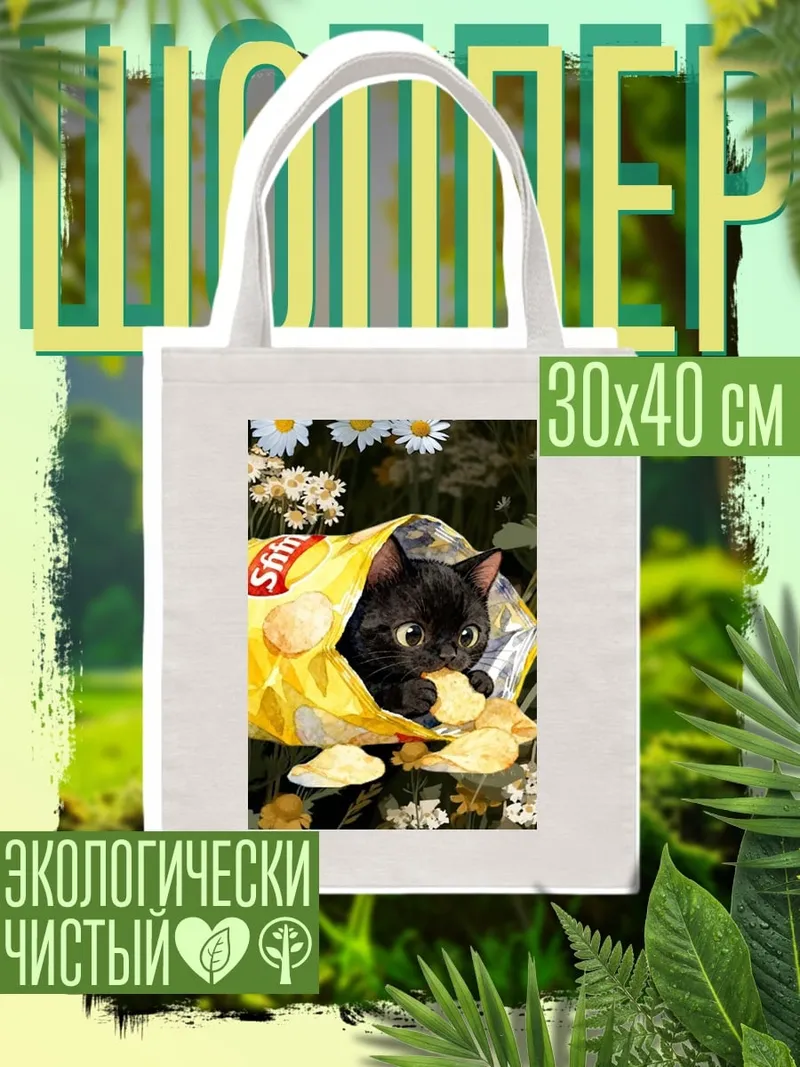 Шоппер Черный кот чипсах