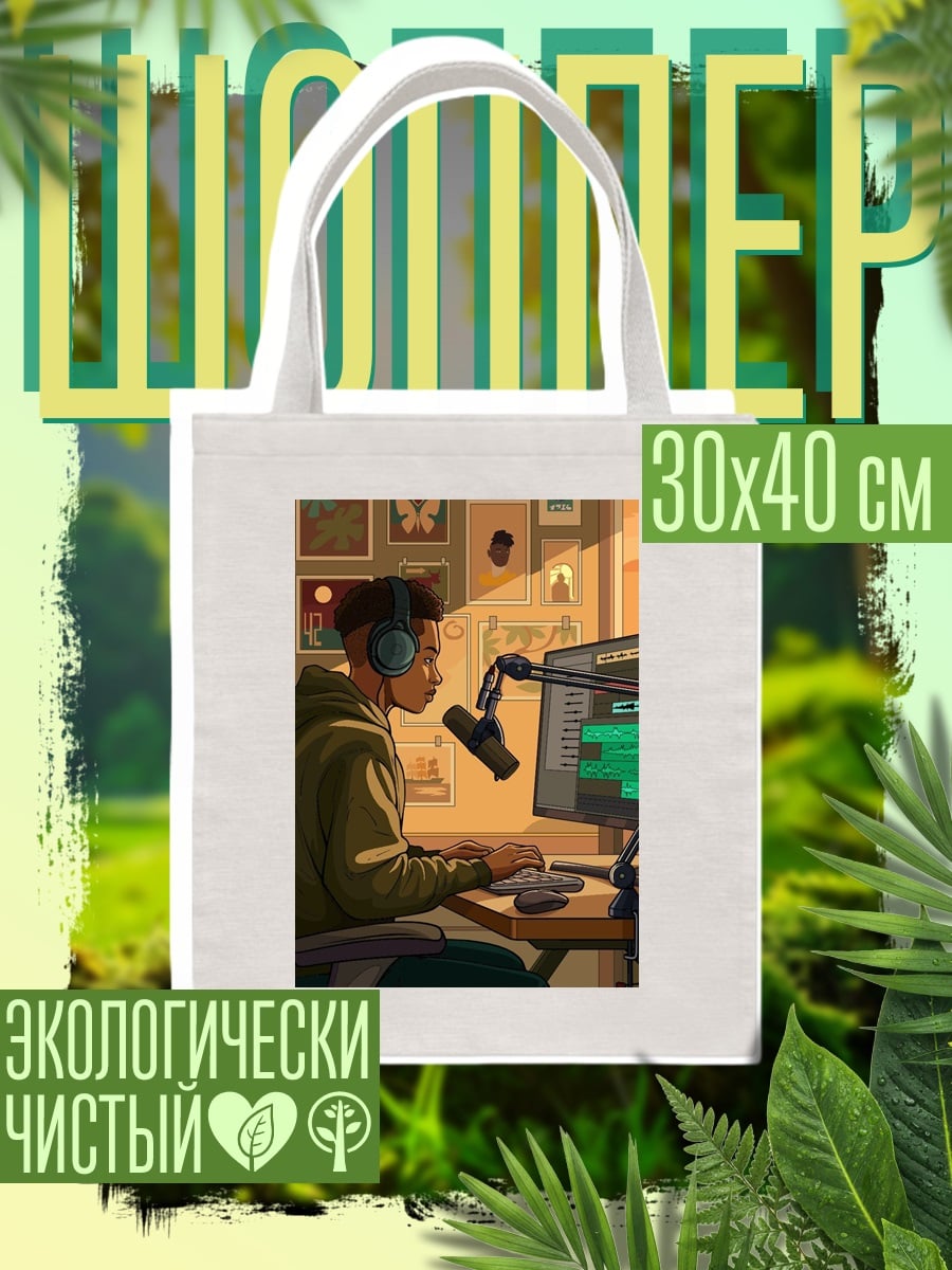 Шоппер Мужчина работает за компьютером