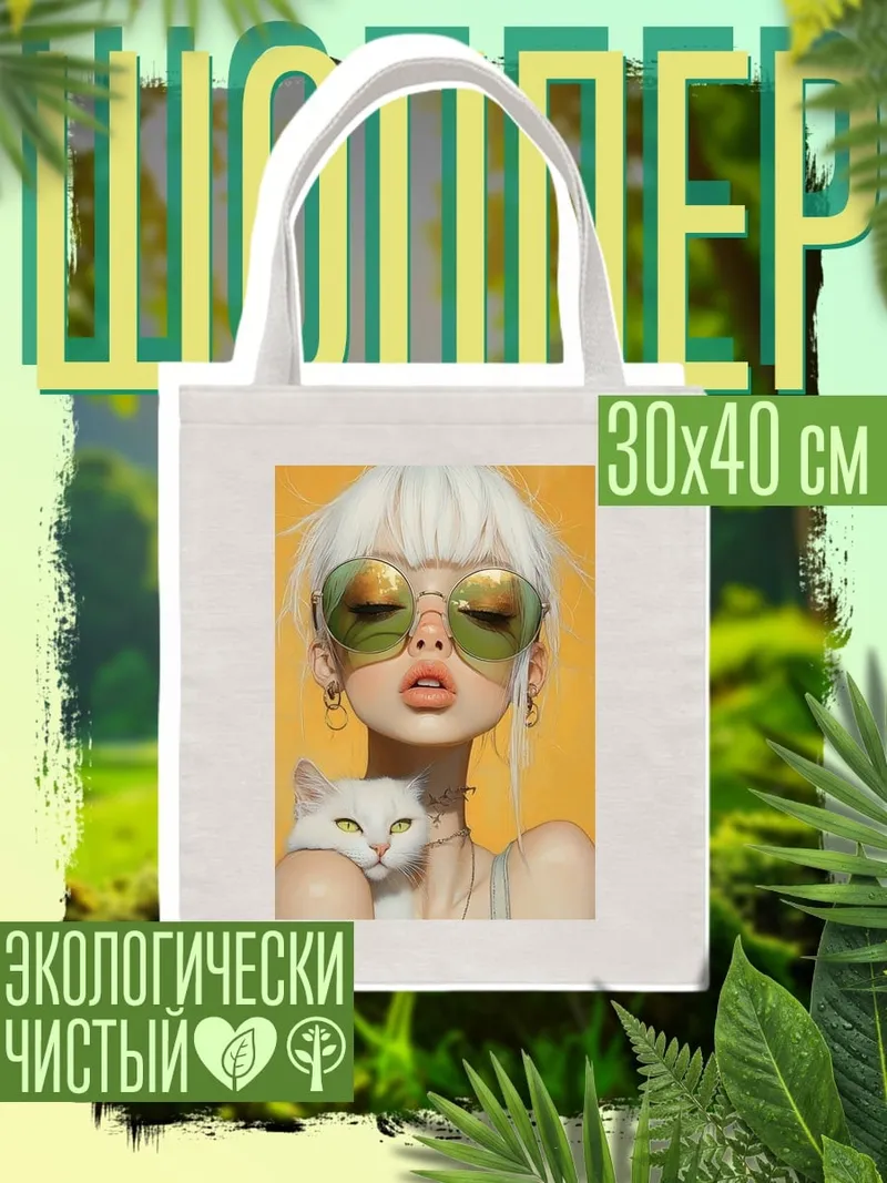 Шоппер Девушка с котом