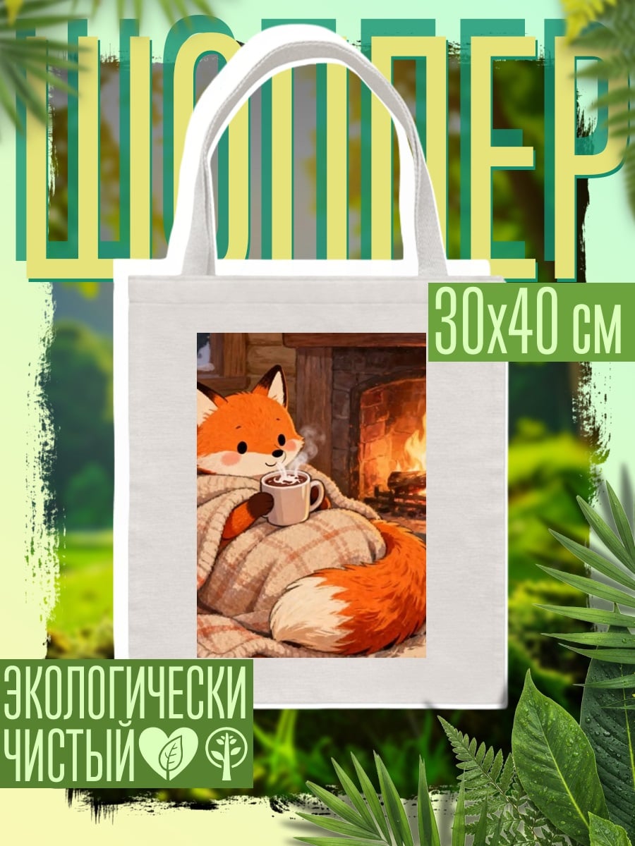 Шоппер Лиса у камина