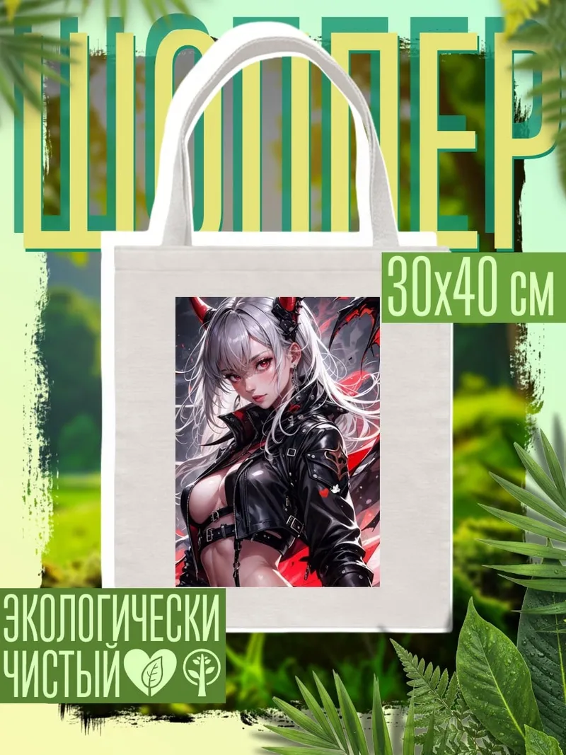 Шоппер Демоница в черной коже