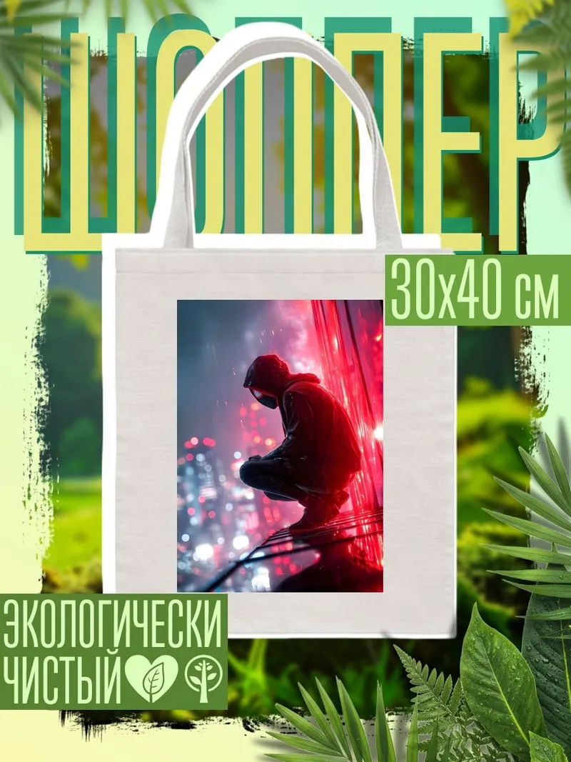 Шоппер Киберпанк ночной город