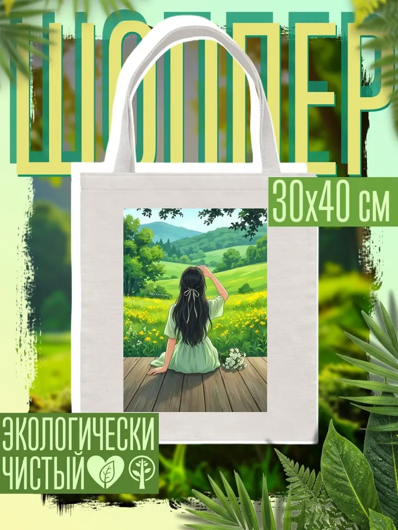 Шоппер Девушка в летнем поле