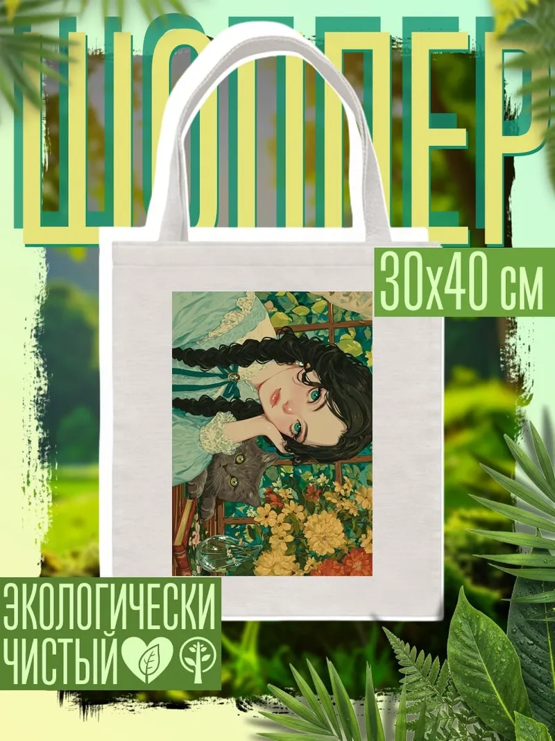 Шоппер Девушка с котом