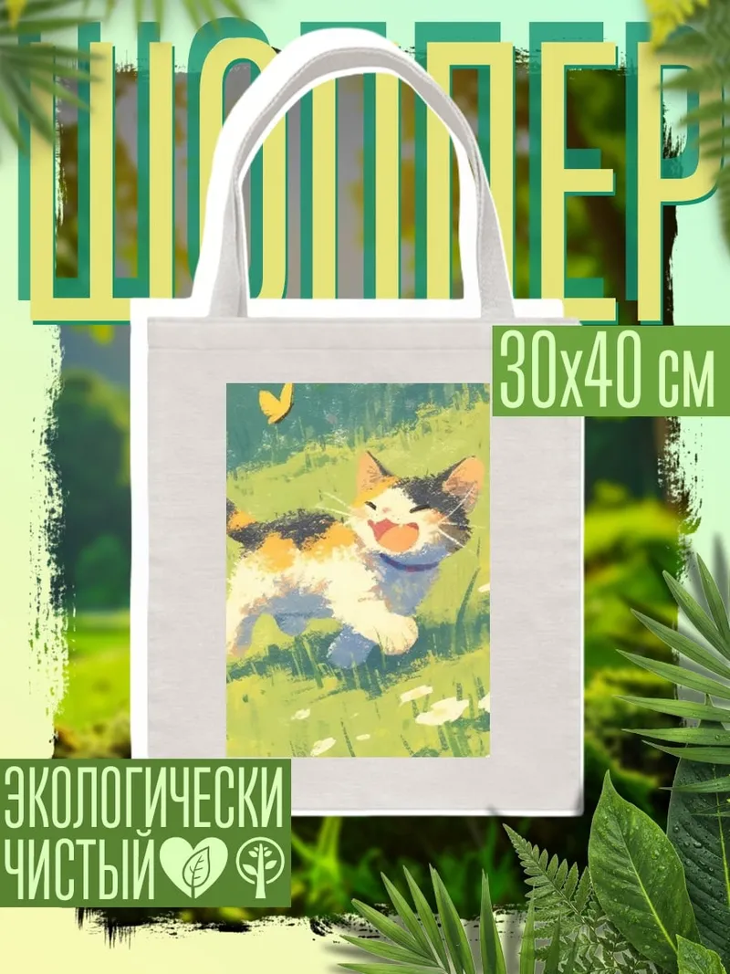 Шоппер Кот и бабочка