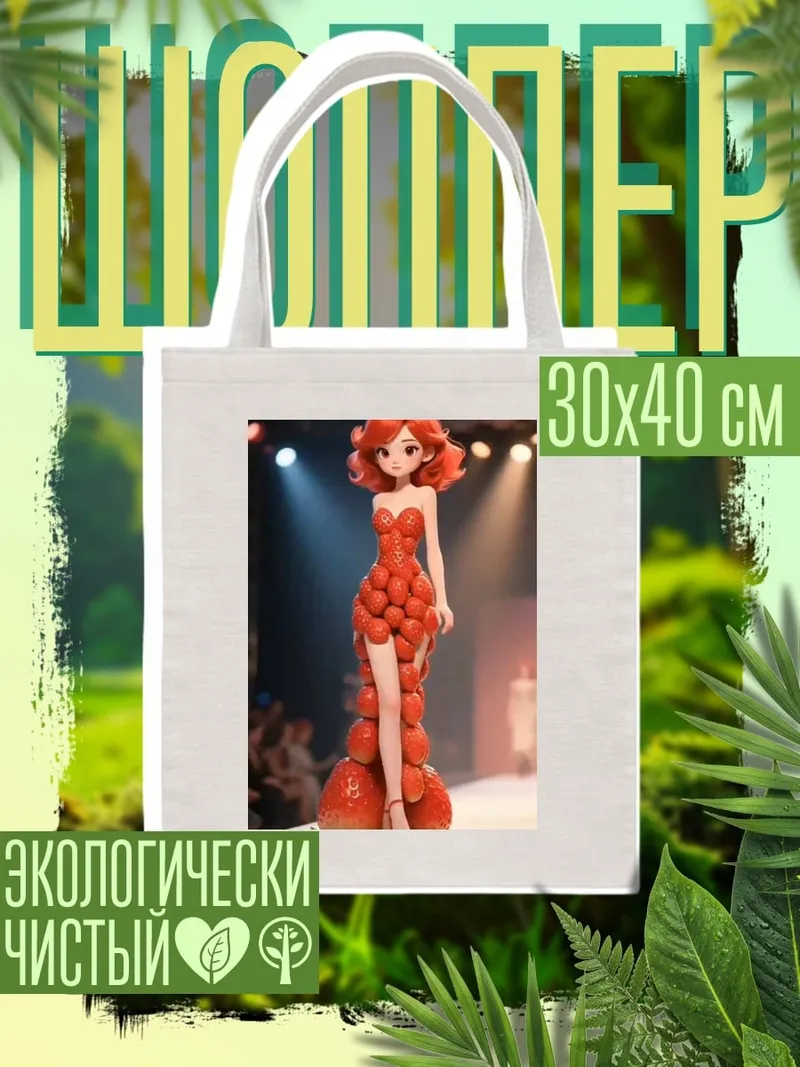 Шоппер Девушка в платье из клубники