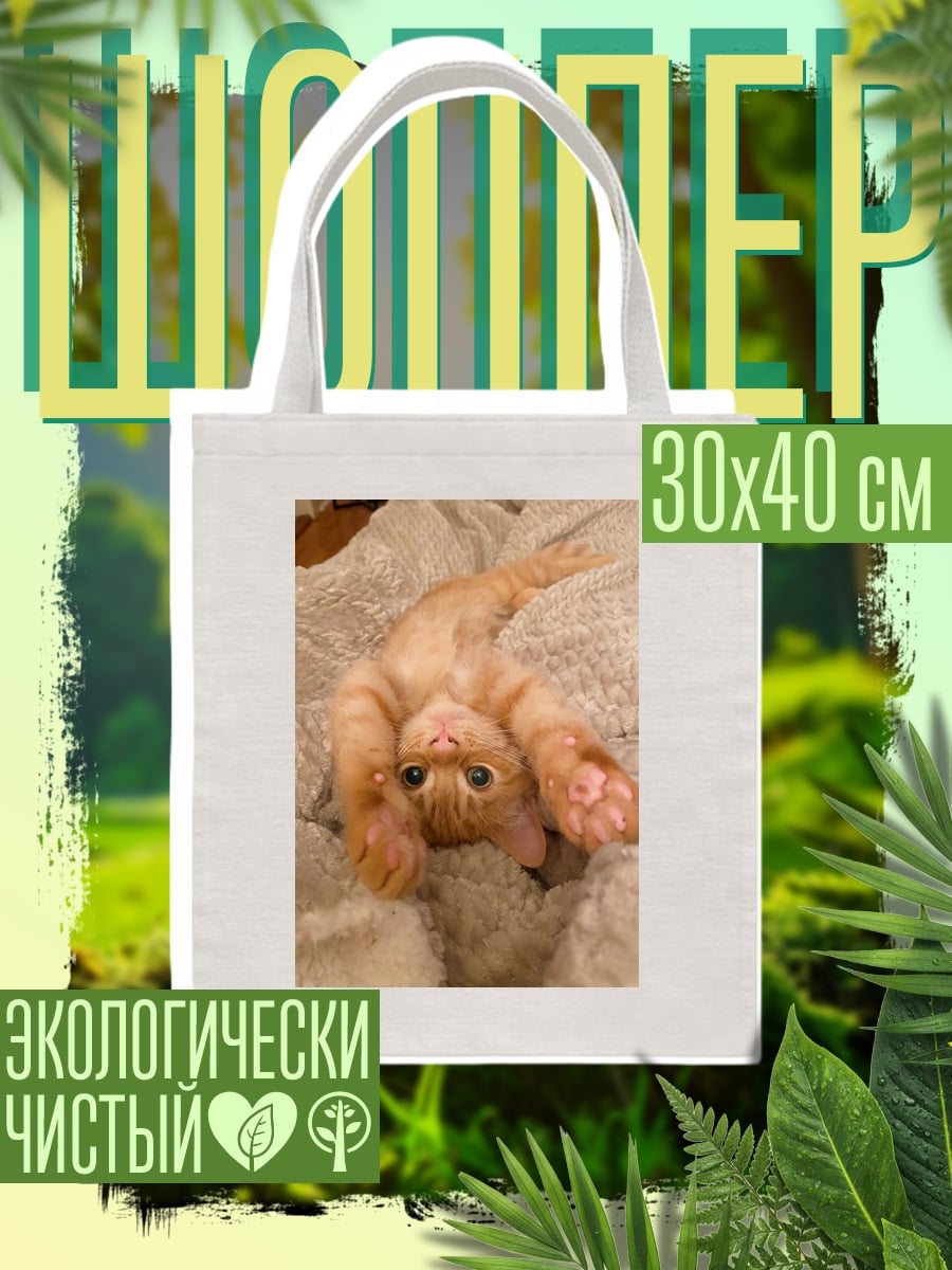 Шоппер Котёнок на одеяле