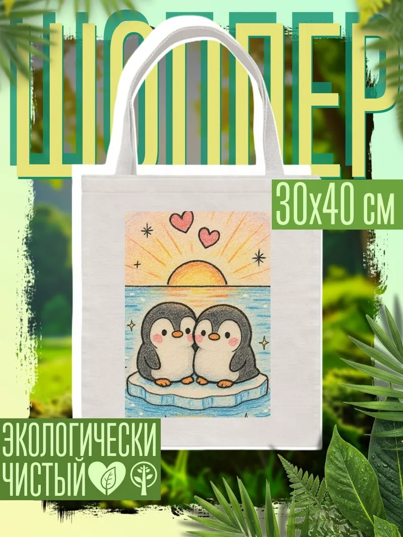 Шоппер Пингвины любовь
