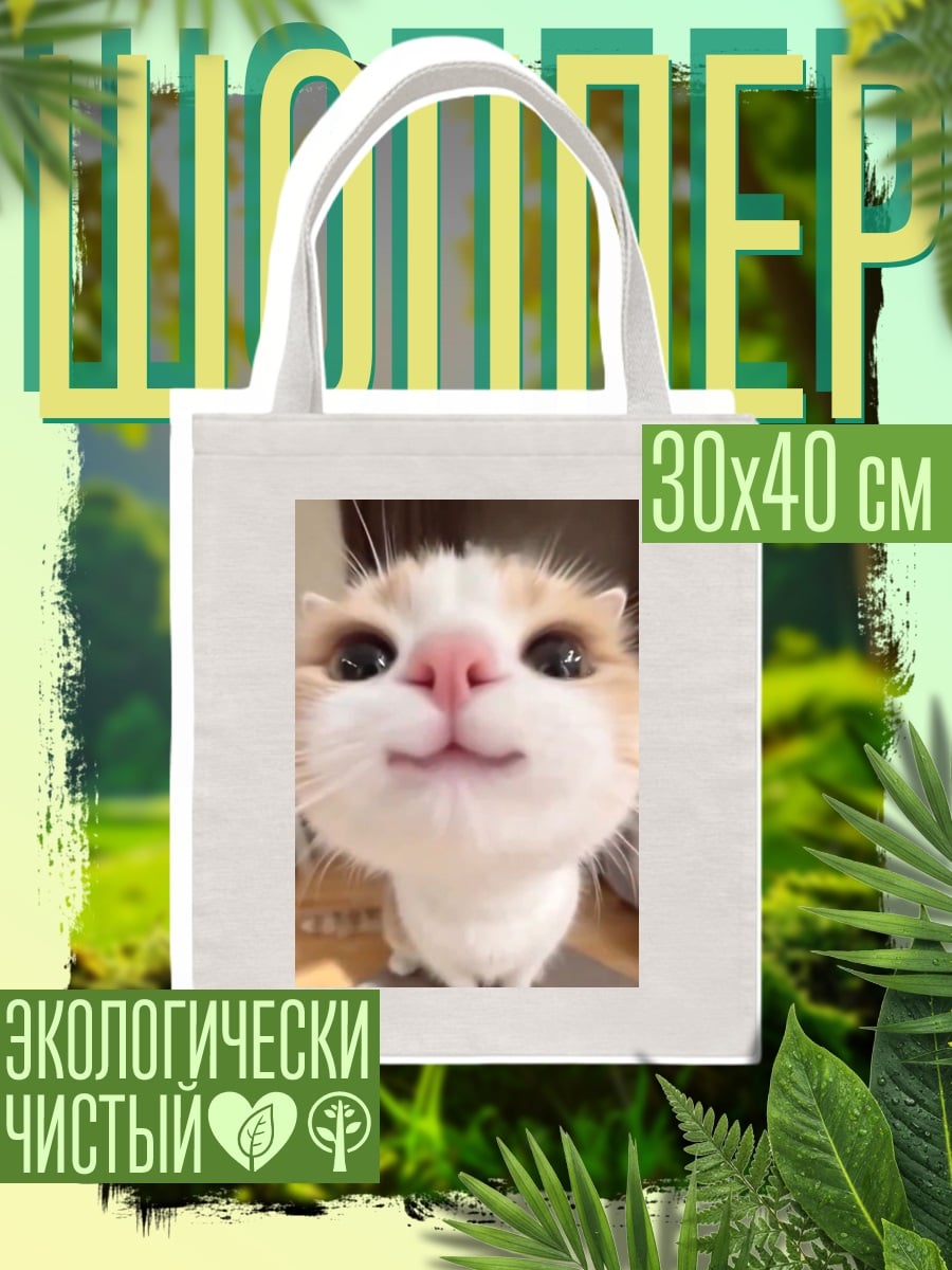 Шоппер Крупный план кота