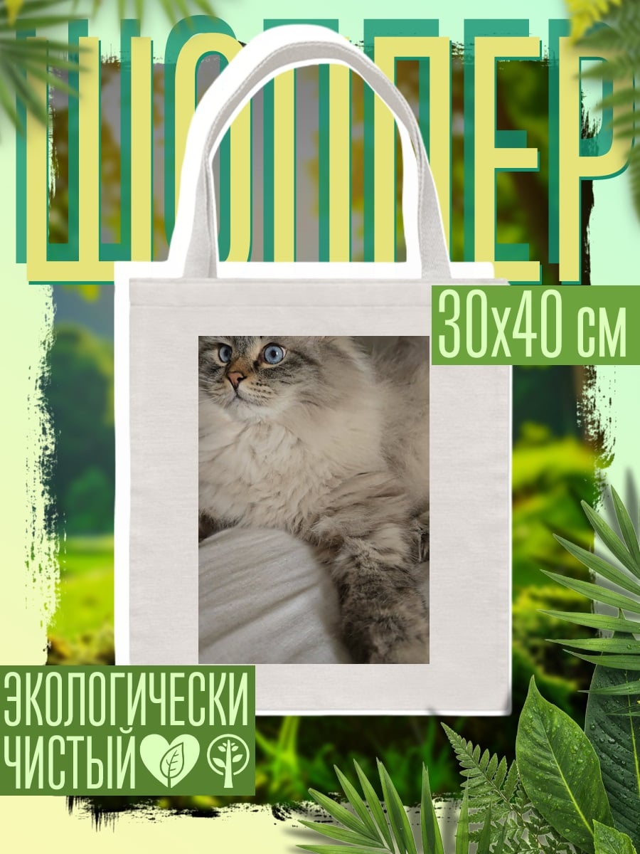 Шоппер Пушистый кот с голубыми глазами