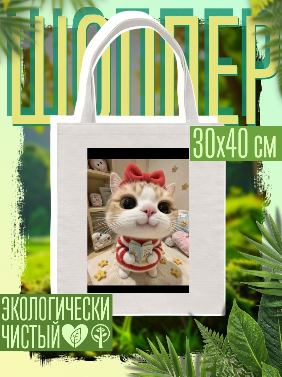 Шоппер Котенок с бантом
