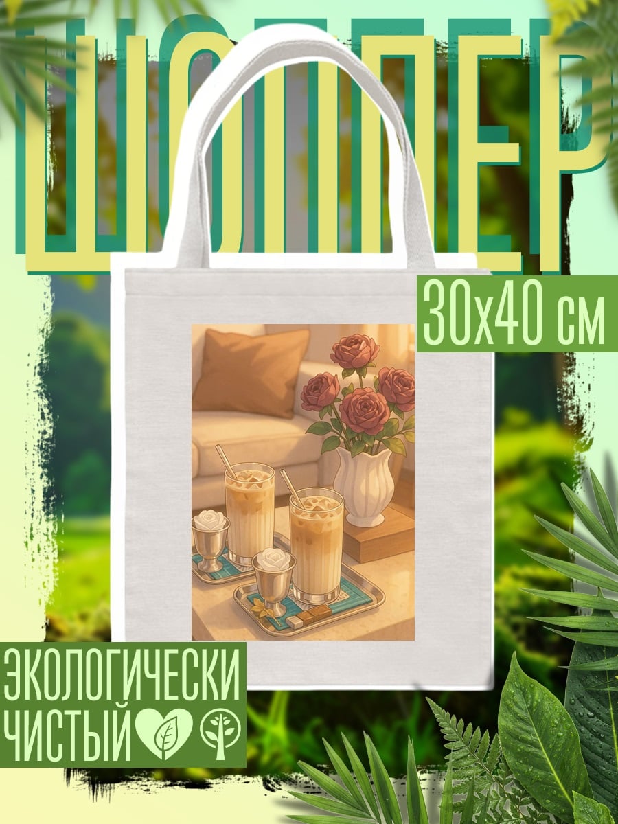 Шоппер Кофе с цветами