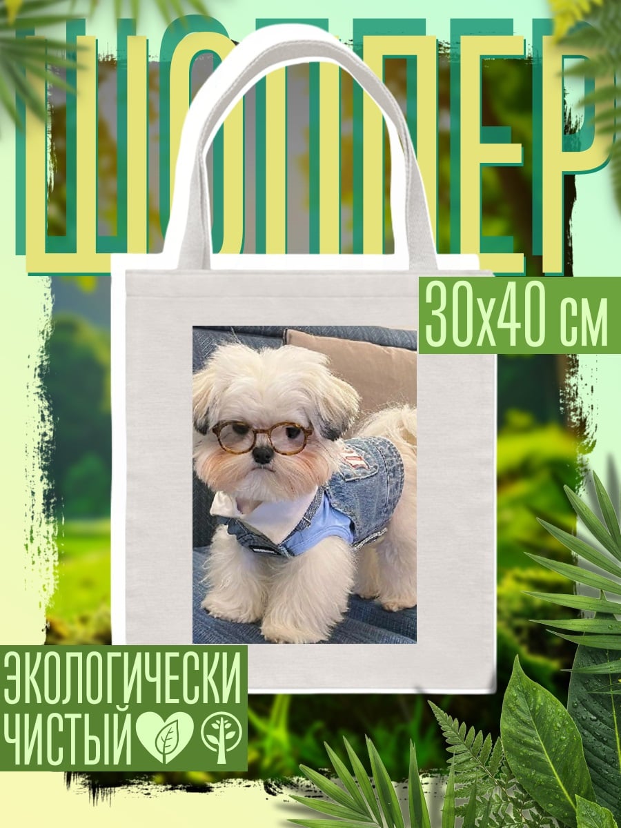 Шоппер Стильный пес в очках