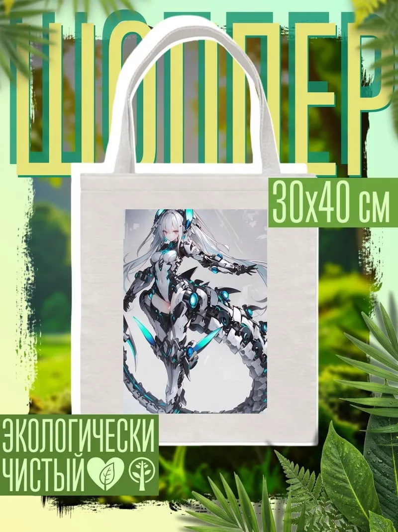 Шоппер Киберпанк девушка дракон