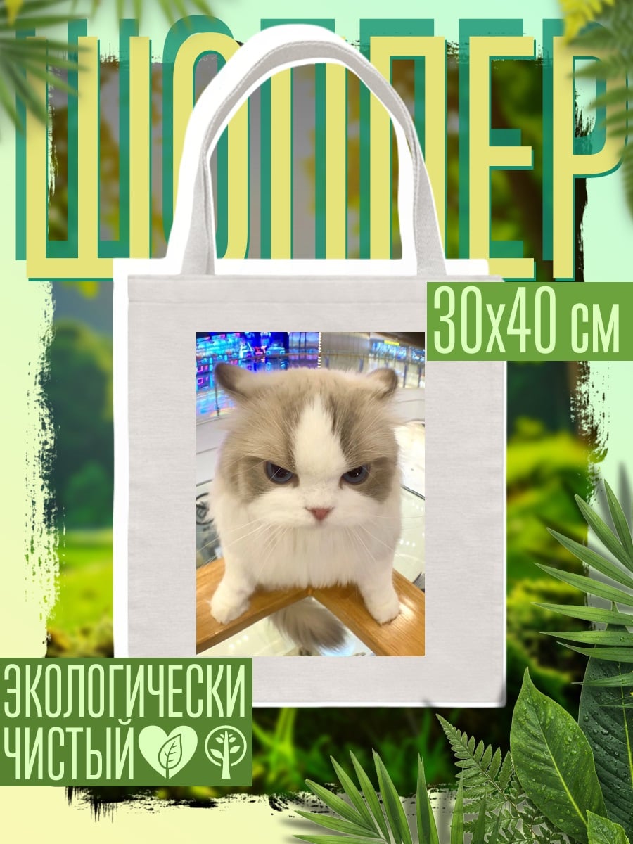 Шоппер Сердитый кот арт