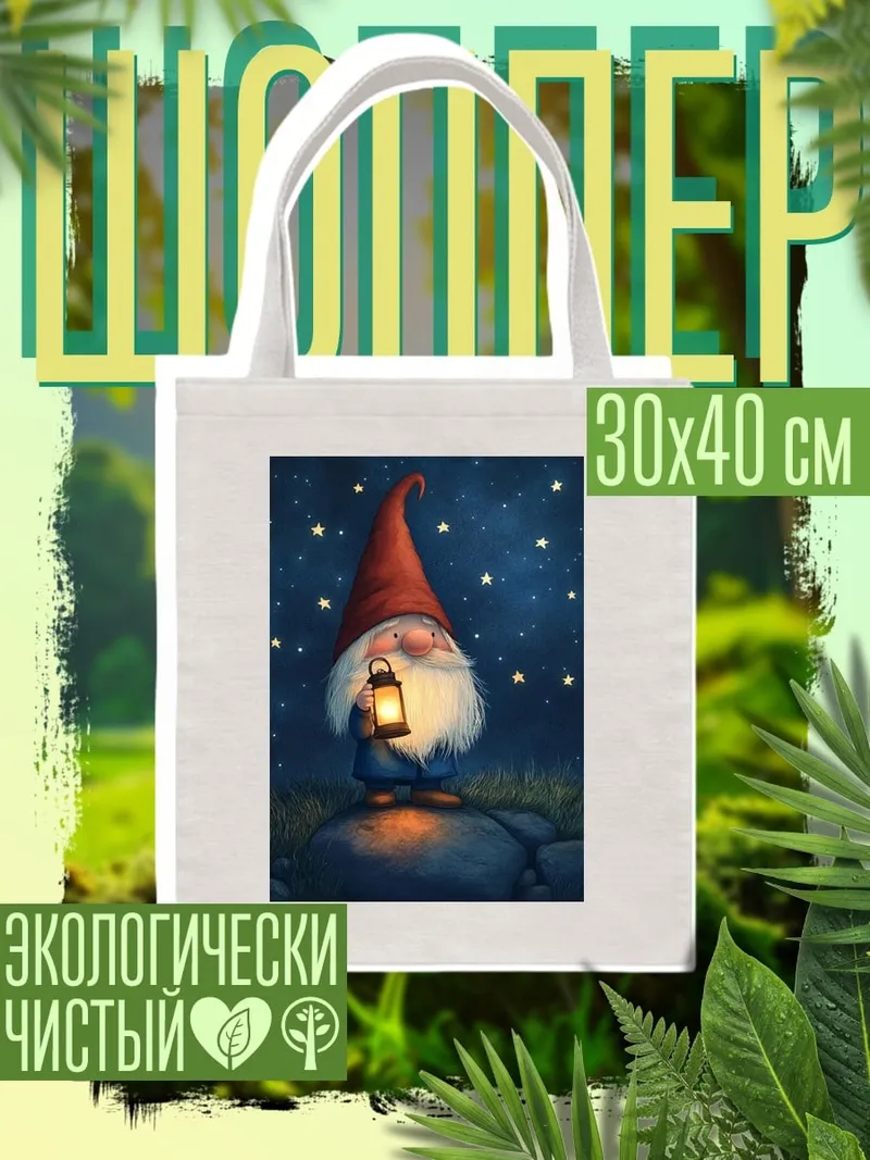 Шоппер Гном с фонарем