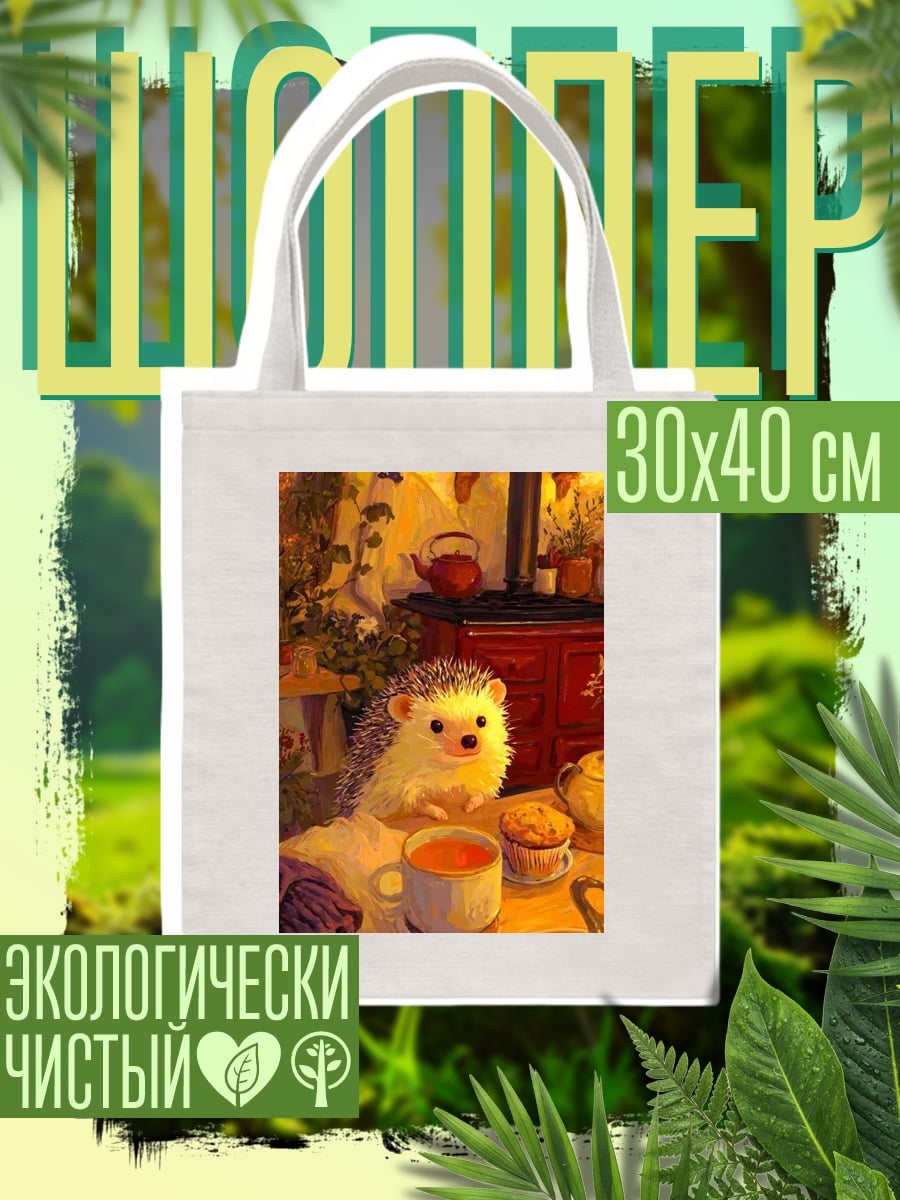 Шоппер Ёжик у камина