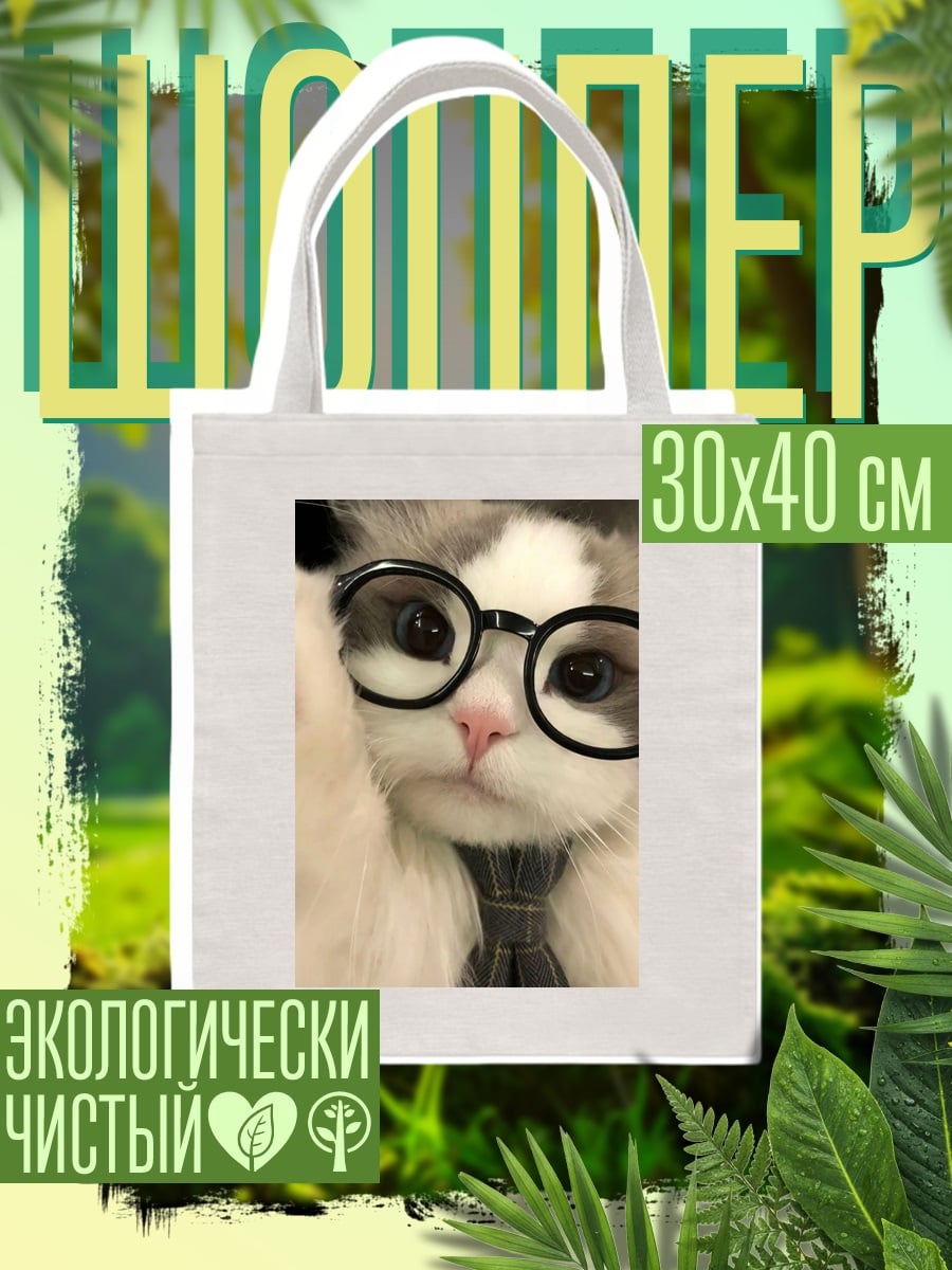 Шоппер Кот в очках
