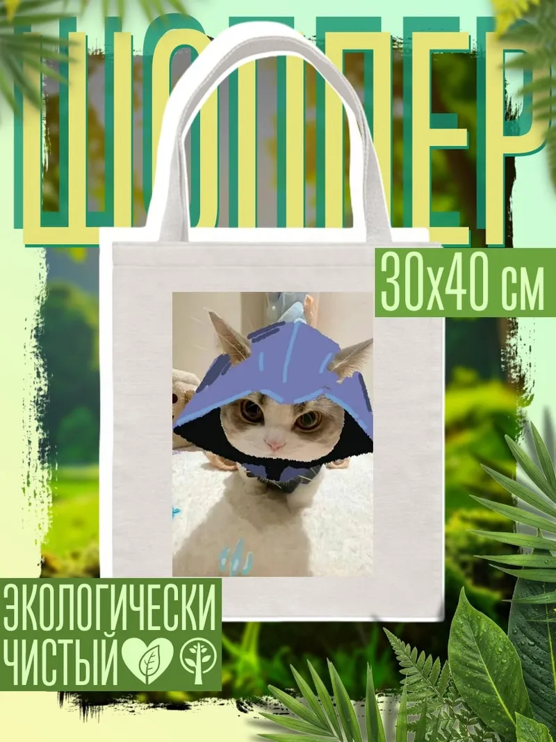 Шоппер Кот в шлеме