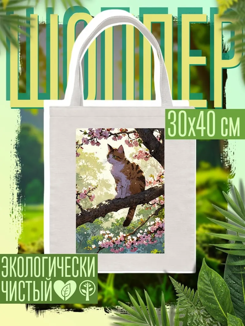Шоппер Кот на вишне