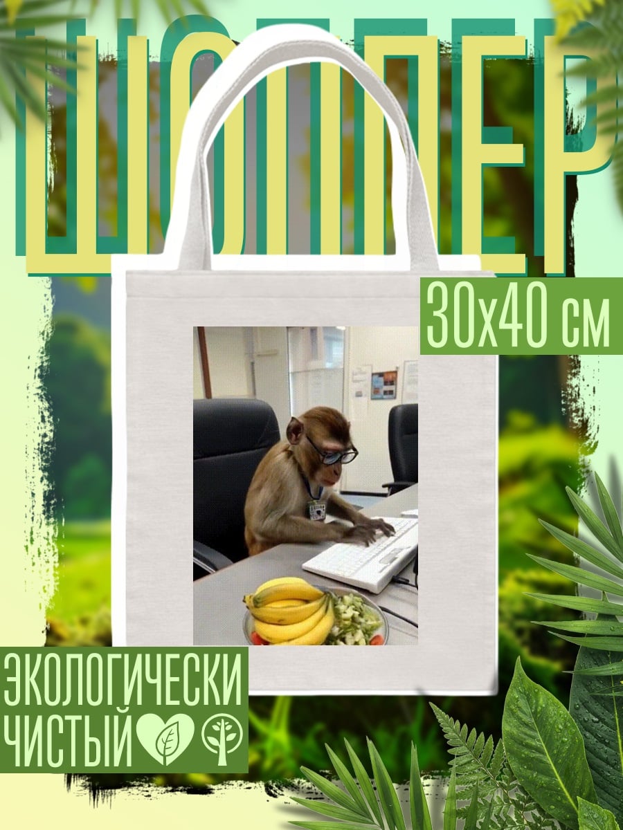Шоппер Обезьяна за компьютером